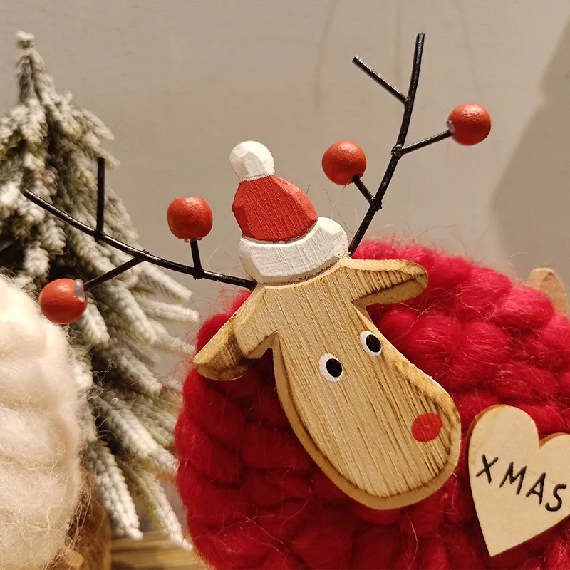 

Hot Sale Christmas Felt Deer Xmas Desktop Decoration Home New Year Decorative Baubles TY