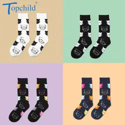 Topchild/мужские и женские носки с мультяшным котом, абстрактные носки, модные зимние толстые теплые повседневные забавные носки унисекс