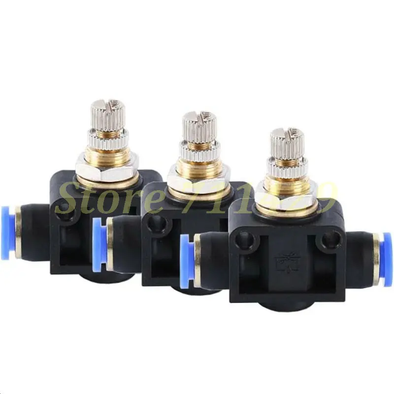 

Free shipping Pneumatic Push In Air Fitting Throttle Flow Speed Control Valve SA 4MM 6MM 8MM 12MM Tube Water Hose Connector