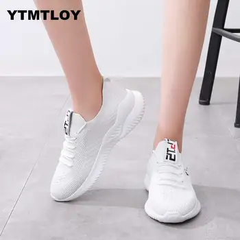 

2019 Women Sneakers Vulcanized Shoes Ladies Casual Breathable Walking Mesh Flats Large Platform Trainers Height Increase Shoes