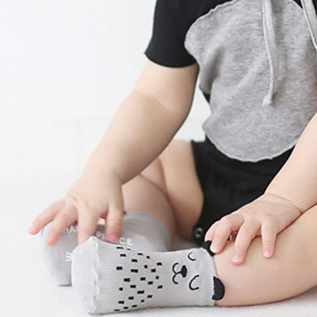 Милые носки для малышей Детские носки для девочек и мальчиков, хлопковые осенние нескользящие носки для новорожденных теплые носки-тапочки для маленьких мальчиков и девочек