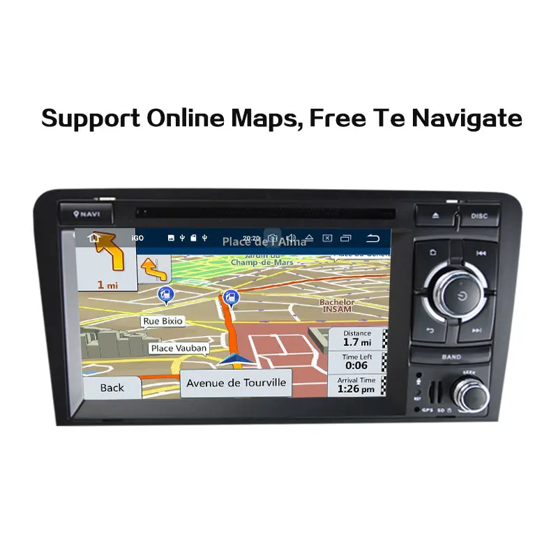 Best Android 9.0 Car DVD Stereo Player for Audi A3/S3(2003-2013) With TPMS/OBD2/DAB+/GPS/WIFI FM GPS Radio Multimedia Carplay 3