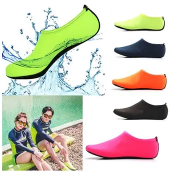 

Adult Couples Beach Diving Snorkeling Aqua Socks Bright Solid Color Pool Swimming Quick-Dry Barefoot Surfing Slip-On Water Shoes