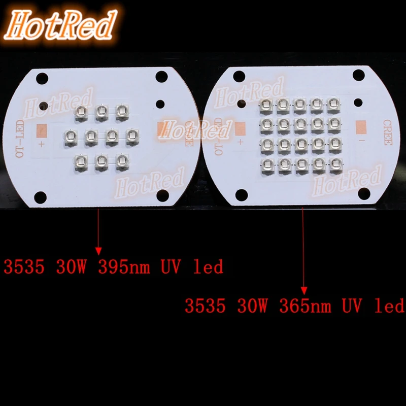1 шт. 5 3535 30 Вт 50 высокая мощность УФ 365nm 385nm 395nm 45MIL фиолетовый светодиод лампа для