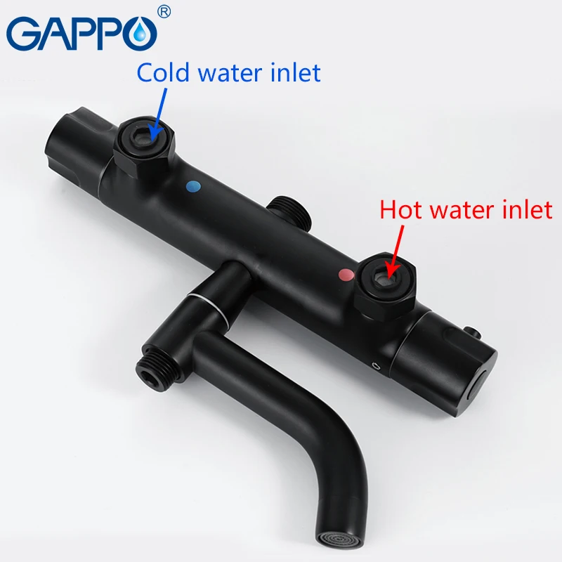GAPPO Shower Faucets black Concealed shower mixer taps rainfall shower set waterfall bathroom rain mixers faucet