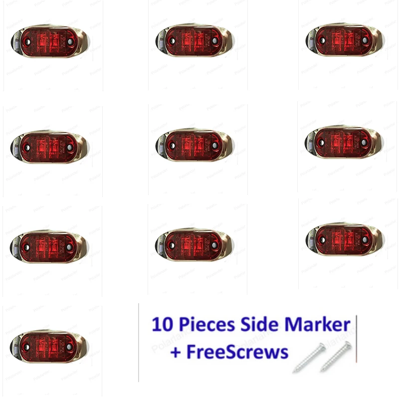 

Trucks Dedicated Red Yellow White 10PCS Highlight Sliver Plated Lampholders Chrome Plated Pointed LED Marker Trail Lights