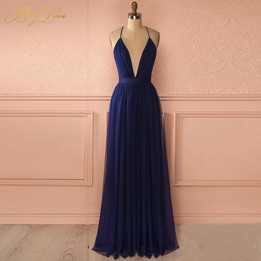 

BeryLove Blue Elegant Formal Evening Dresses 2019 Evening Gowns Long Sexy Prom Dresses Special Occasion Dresses Robe De Soire