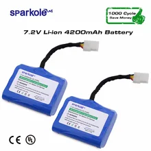 Sparkole 4200mAh Lithium battery for Neato XV-11 XV-12 XV-14 XV-15 XV-25 XV Signature Pro Robotic Vacuum Cleaner 2Pack