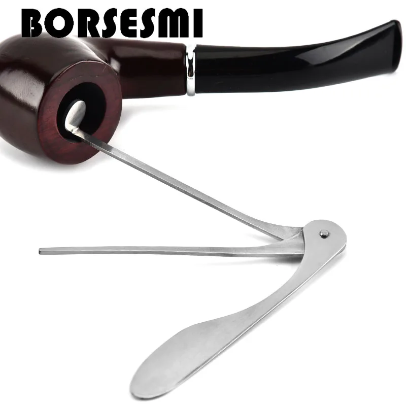 

Hot sale stainless steel portable pipe tool 3 in 1 folding Smok Pipe Cleaner Pocket Metal Cigar Accessories smoking tool 94mm