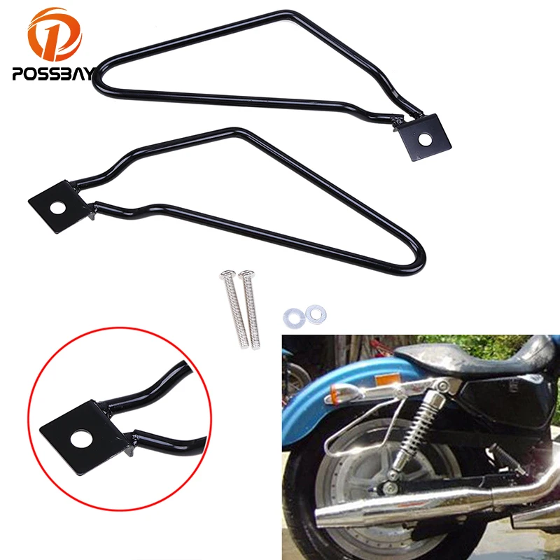 POSSBAY Motorcycle Saddles Bag Support Bars Mount Bracket For Harley