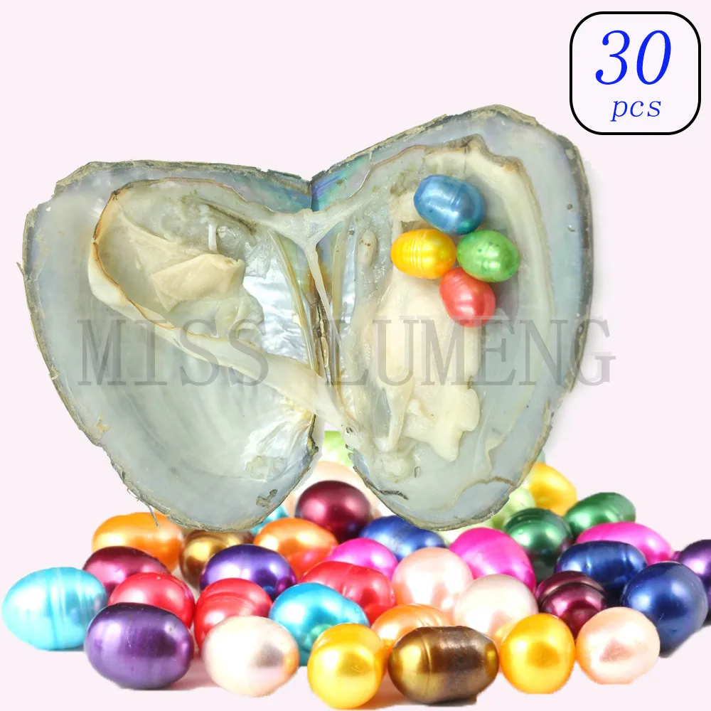 MISS LUMENG Natural Pearl Freshwater Oyster with 8-10mm 30pcs Rice 12 Color quads DIY Birthday Gifts Vacuum-Packed | Украшения и