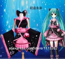 Hatsune miku hatsune miku traje de cosplay ropa kimono japonés kimono cosplay anime disfraces para mujeres