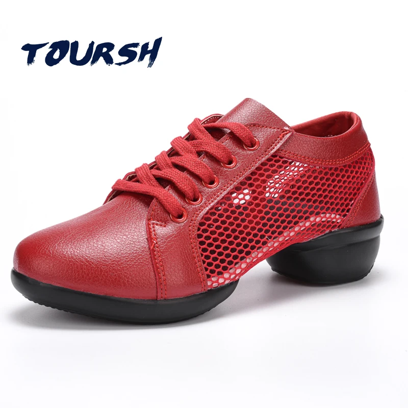 TOURSH Hollow Breathable Teachers Latin Salsa Jazz Modern Dance Shoes