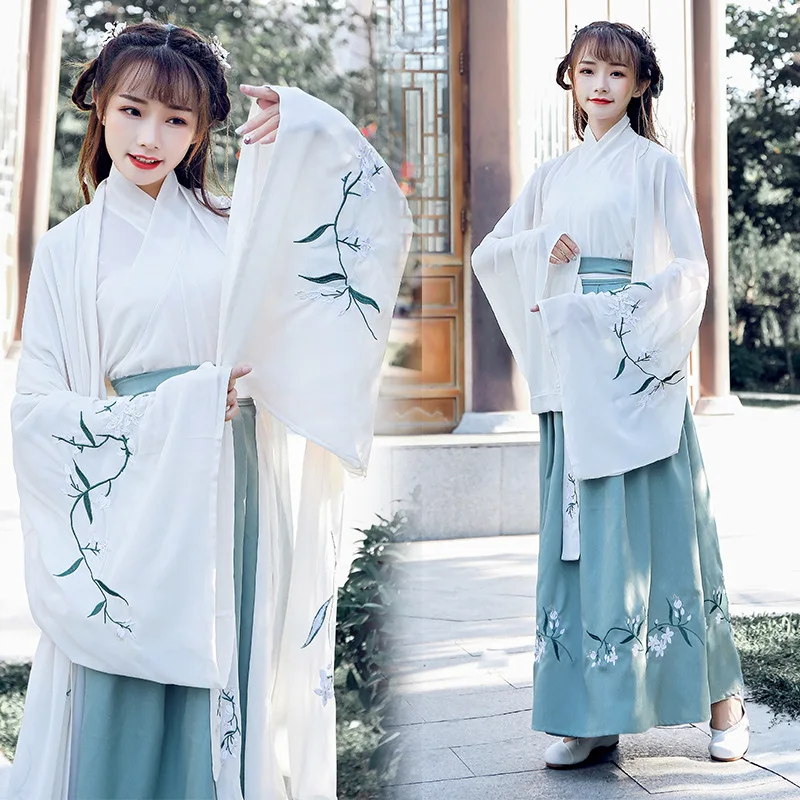 

Women's New Style Ancient Chinese Hanfu Adult Female Chinese Style Han Element Embroidery Stage Performance Set