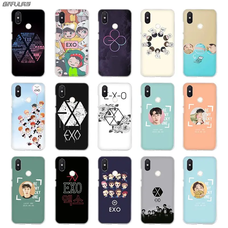 

BinFul phone case Transparent Hard cover for Xiaomi mi Redmi Note 7 5 4 3 4X 5A 6 Pro 64g S2 Plus Kpop exo Lucky one