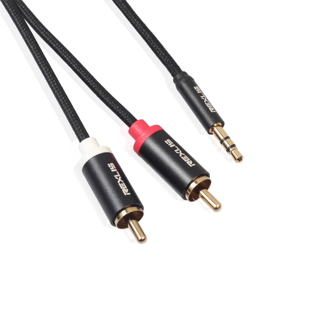 REXLIS RCA кабель 2RCA до 3 5 аудио мм разъем AUX для DJ усилители сабвуфер смеситель дома