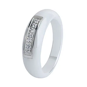 Элегантный стиль, женские кольца, черные, белые, синие, розовые, Инопланетные, никогда не выцветают, здоровые керамические кольца для ежедневного выбора - Цвет основного камня: White Ring