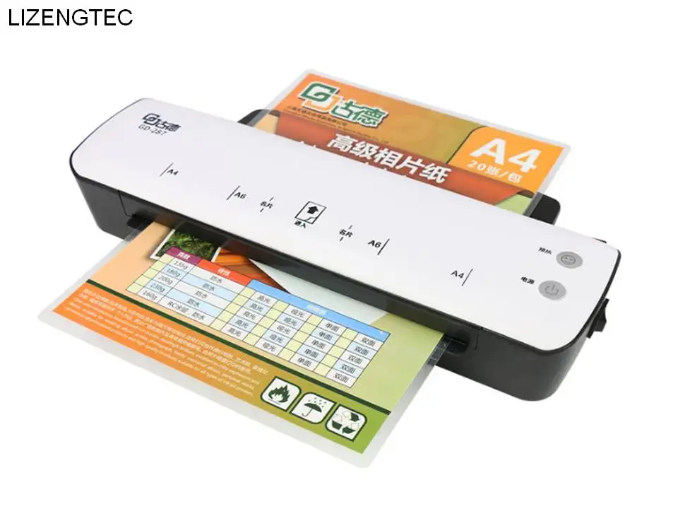 

Free Shipping LIZENGTEC New Professional Office New Design Hot Fast Warm-Up Roll Laminator Machine for A4 Paper Document Photo