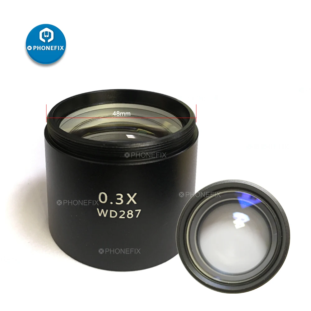 

PHONEFIX WD287 WD177 0.3X 0.5X 2X 0.7X Trinocular Stereo Microscope Objective Lens for Stereo Zoom Microscope