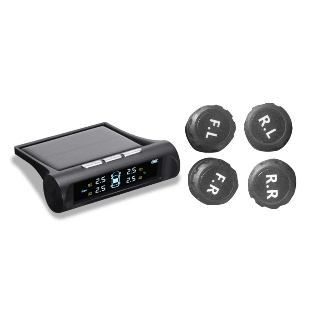 

Solar Power Intelligent Safety Tyre Pressure Monitoring System Set Tool Kit Digital LCD Display Auto Security Alarm Systems