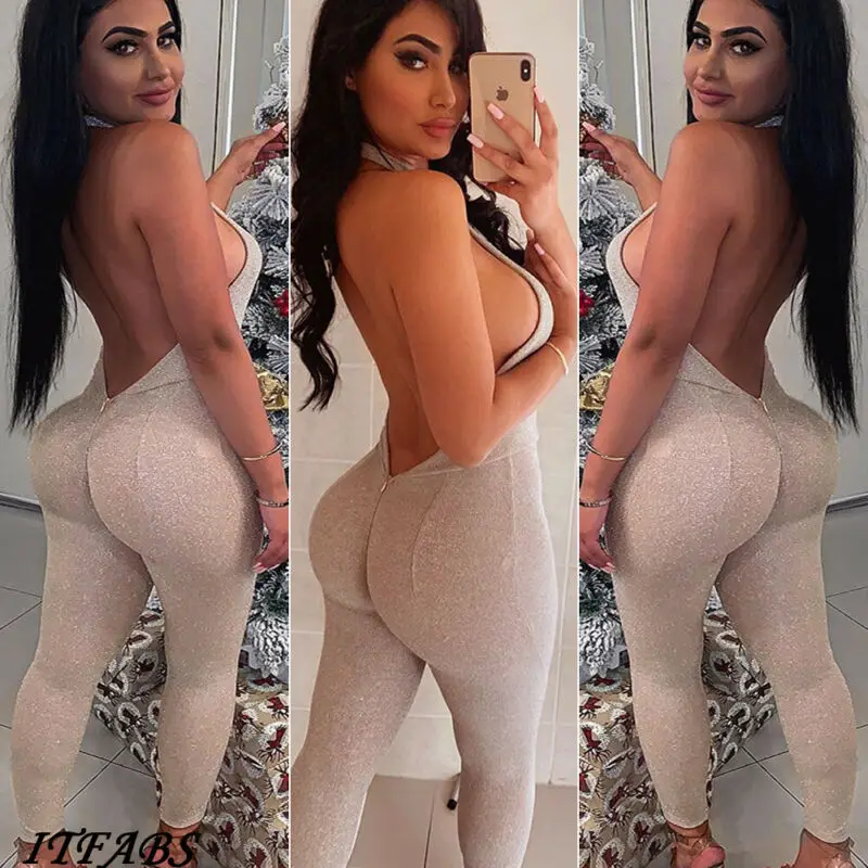 2019 Новый Модный женский комбинезон Клубная одежда шорты с открытой спиной kahi