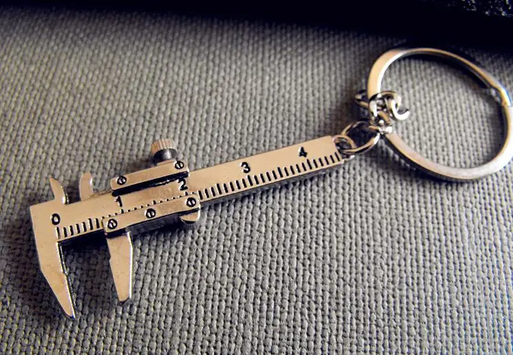 

Creative Tool Vernier Caliper Keychain New Hot EDC Novelty Simulation Movable Vernier Caliper Model Key Chain Movable Keyring