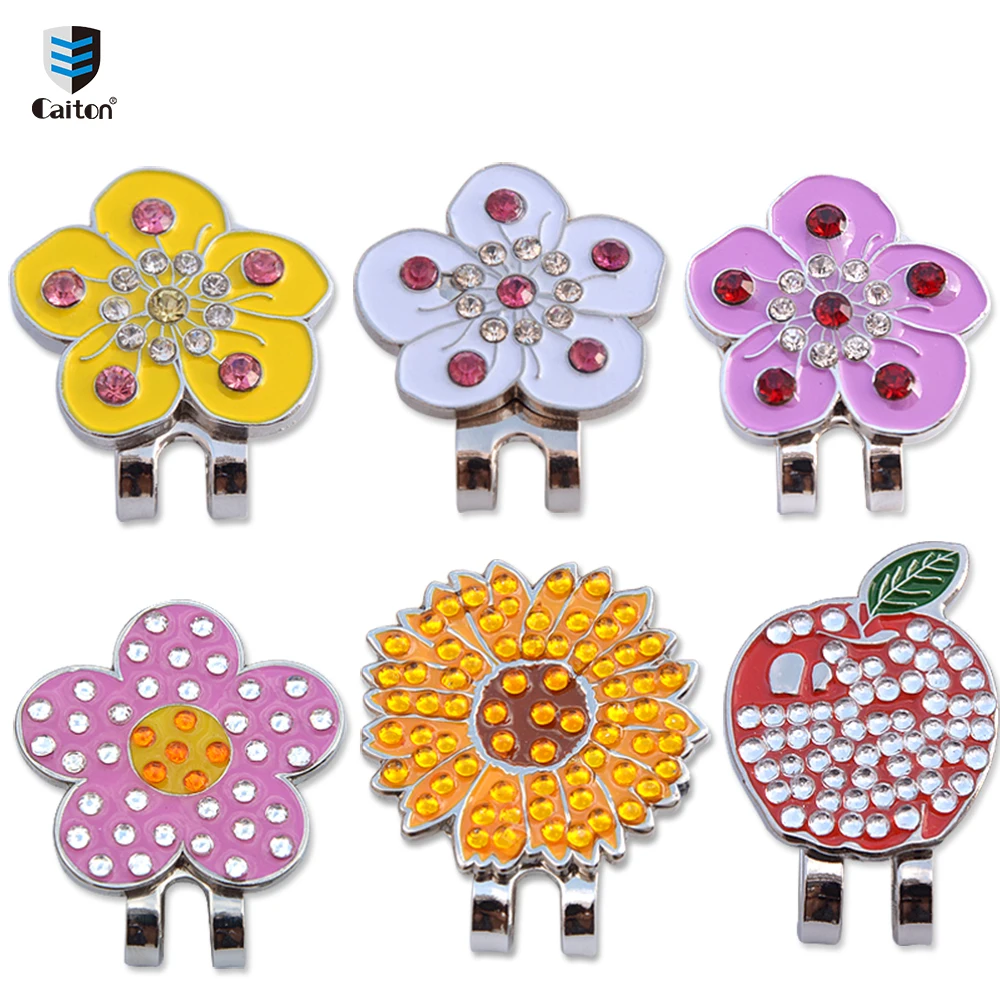 

golf marker Crystal flowers Magnetic Golf Hat Clip Golf accessories free shipping