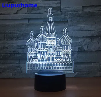 

Creative Castle 3D LED Creative Colorful night light Sky Castle Decorative Lamp Light For Living Bed Room For Birthday Gift 3D37
