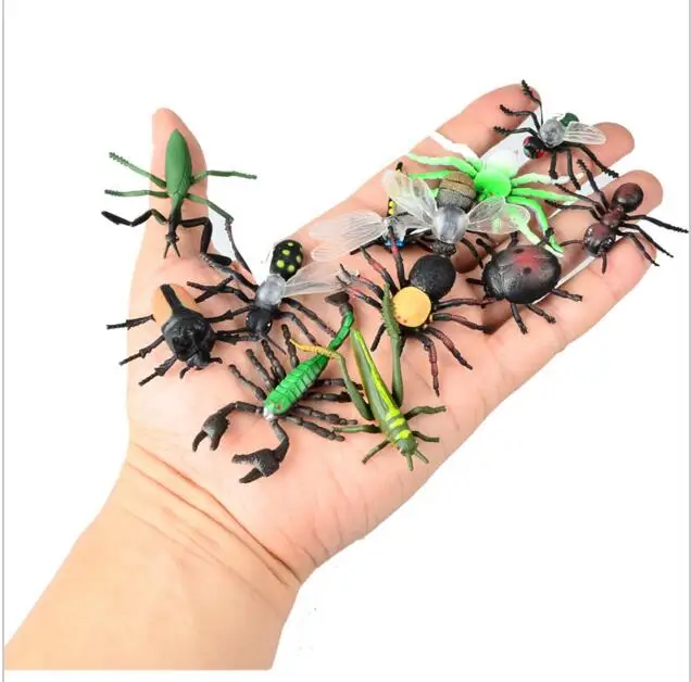 

12pcs Children's Toys Gift Chameleon Centipede Spider Beetle Insect Scorpion Toy Animal Collection Models Action Figures