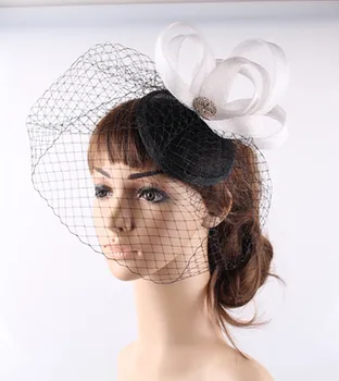 

Elegant bridal vintage veil hair accessories hat women netting headpiece hair fascinators base sinamay on hair clips more colors