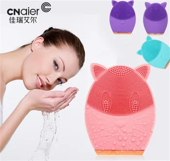 

Silicone Face Cleaning Brush Electric Mini Cute Cat Massager Waterproof Skin Care Beauty Sonic Facial Pore Dual Cleansing AE-605