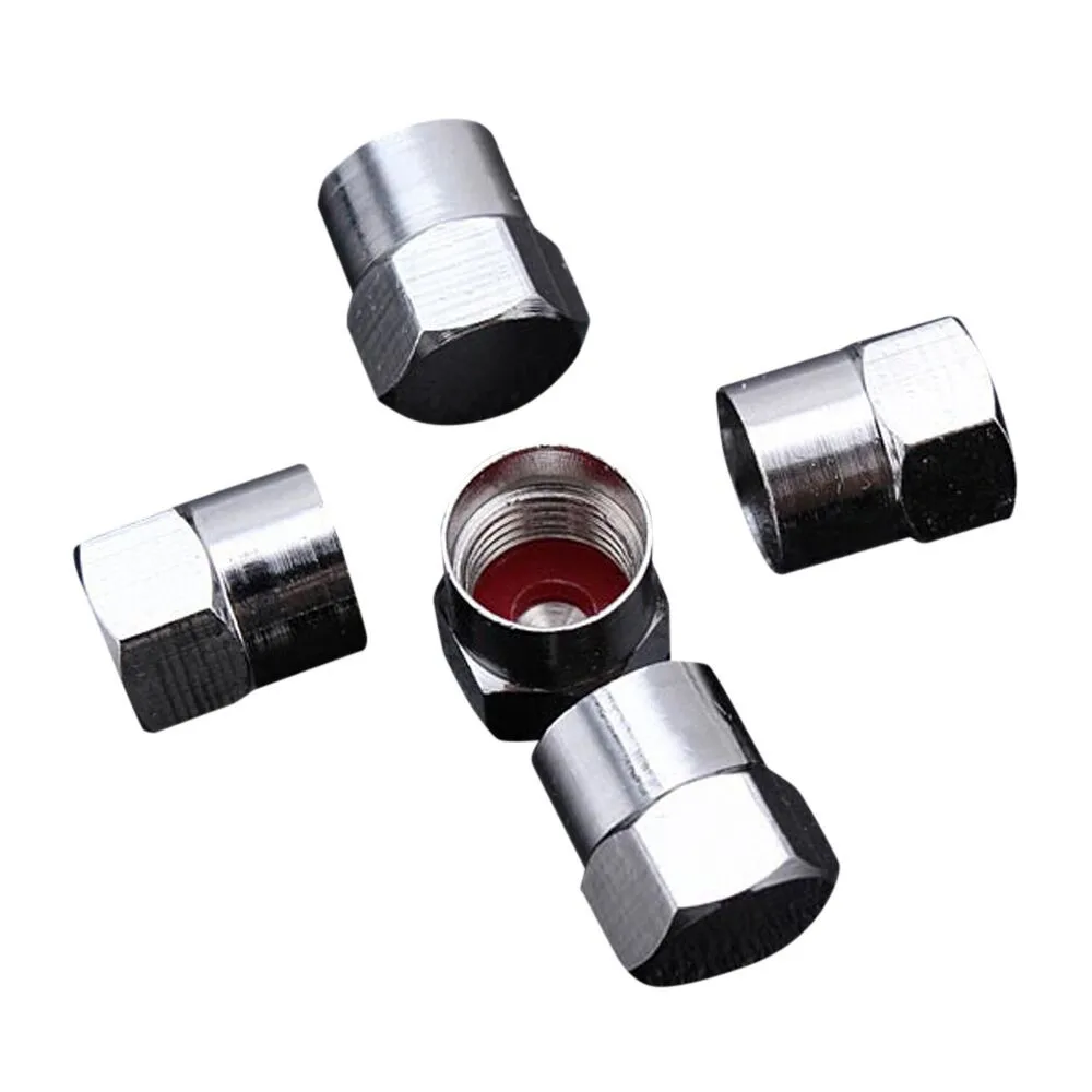 

New 5*Tyre Tire Dust Caps Wheel Air Valve Stem Screw Cover Stainless steel Hexagon Car tire valve caps