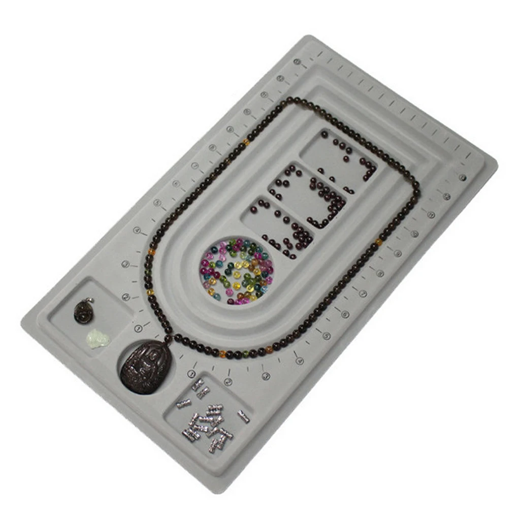 Lot 3x Velvet Flocked Beading Bead Stringing Board Tray Jewelry Craft Design DIY Organize Craft Projects
