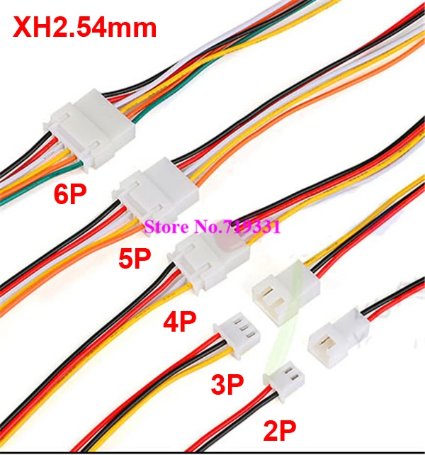 10 шт. XH2.54 2/3/4/5/6 Pin шаг 2,54 мм Кабельный разъем XH штекер мужской и женский Батарея зарядный кабель Длина 26AWG