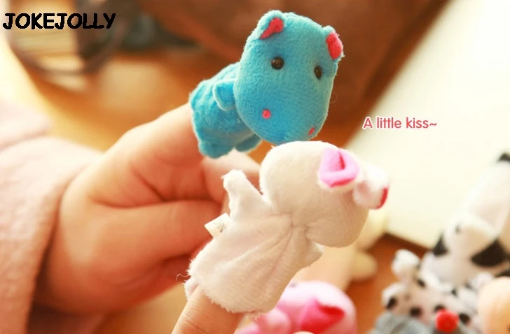 Baby Plush Toy Finger Puppets Tell Story Props Animals or Family Doll Kids Toys Children Gift 10pcs or 6pcs