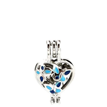 

K994 5pcs/lot Silver Heart Butterfly Beads Cage Pendant Fairytale Party Essential Oil Diffuser