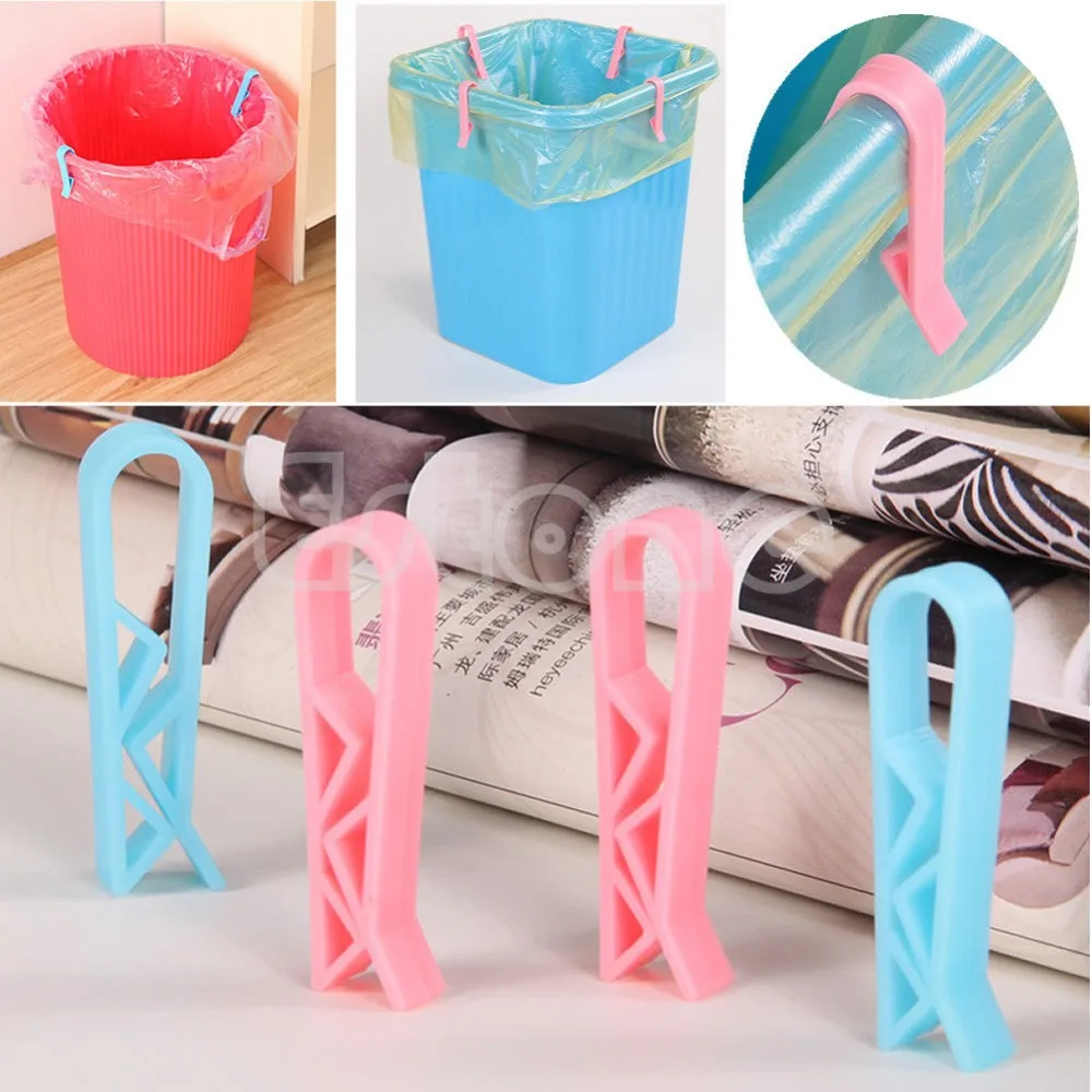 

2Pcs Trash Bag Fixed Clip Waste Basket Rubbish Bin Garbage Can Clamp Holder New