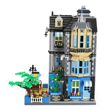 2313 шт угловой магазин Мини блоки архитектурный конструктор блоки игрушки алмазные здания конструктор Сделай Сам мини микро блоки