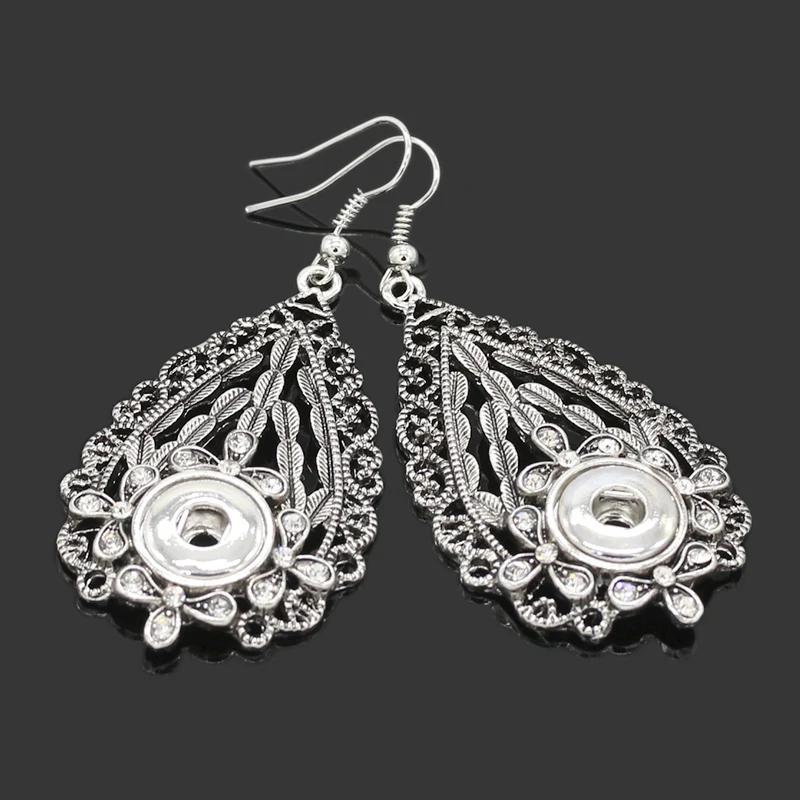 

Vintage Drop Earrings For Women fit 12mm DIY Snap Buttons Fashion Jewelry Dangle Earring Gift for Women Girl EH010