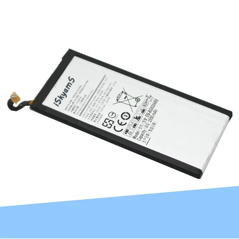ISkyamS 1x2550 мАч EB BG920ABE сменный литий ионный аккумулятор для Samsung Galaxy S6 G9200 G920i G920f G920A