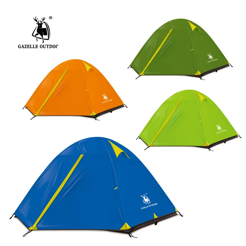 Газель на открытом воздухе 2-3persons высококлассная двухслойная клейкая алюминиевая палатка для пикника, кемпинга, путешествий, семейная палатка