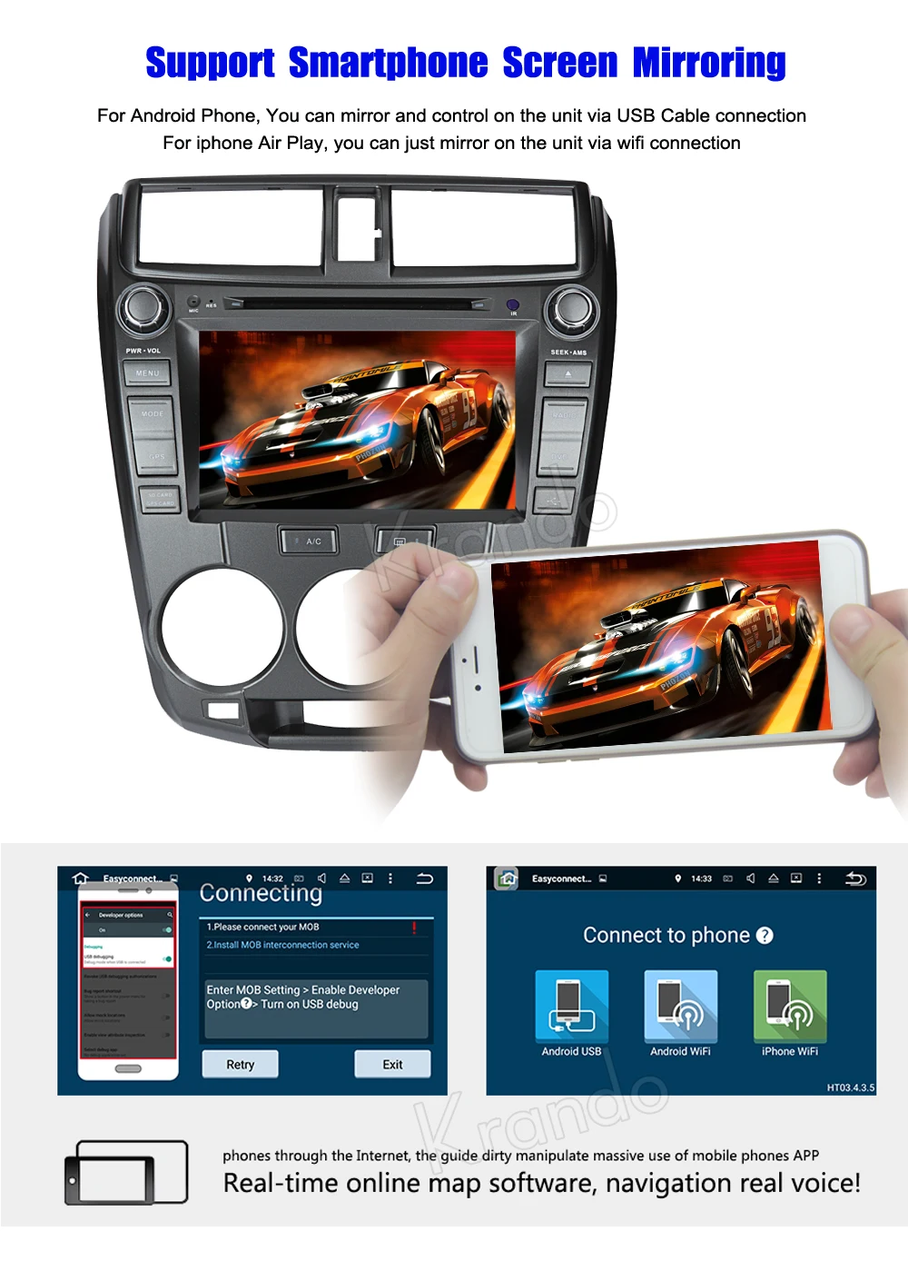 Top Krando 8" Android 8.0 car navigation multimedia system for Honda City 1.5L 2008-2013 audio radio gps dvd player WIFI 3G DAB+ 4