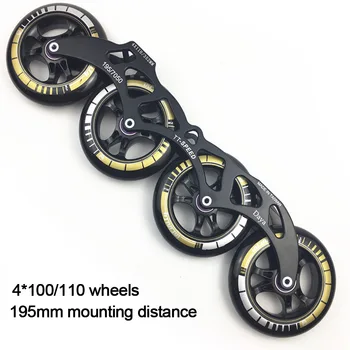 

JEERKOOL Inline Slalom Slide Roller Skates Frame 4*100/110mm Wheels Aluminum Alloy Skating Base 85A Wheel Skates Basin DJ52