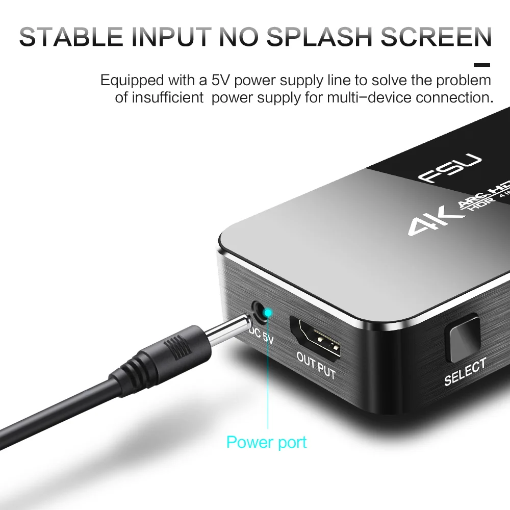 HDMI Switch 2.0 4K 60HZ HDR HDMI Splitter Switch 4 In 1 Out HDMI Switcher Audio Extractor ARC & IR Control For PS3 PS4 HDTV