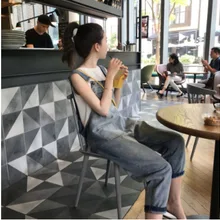 Джинсы пояс Брюки женские весна и лето новые свободные корейские кошечки студенческие Монстры милые девять минут брюки