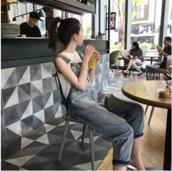 

Jeans Belt Pants Female Spring and Summer 2019 New Loose Korean Cat-claw Student Monster Lovely Nine-minute Pants