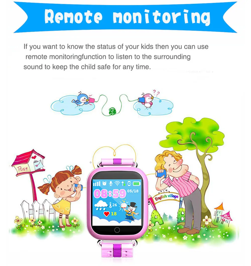 Оригинальные gps умные часы Q750 Q100 Детские умные часы с 1,54 дюймовым сенсорным экраном SOS устройство отслеживания местоположения для детей