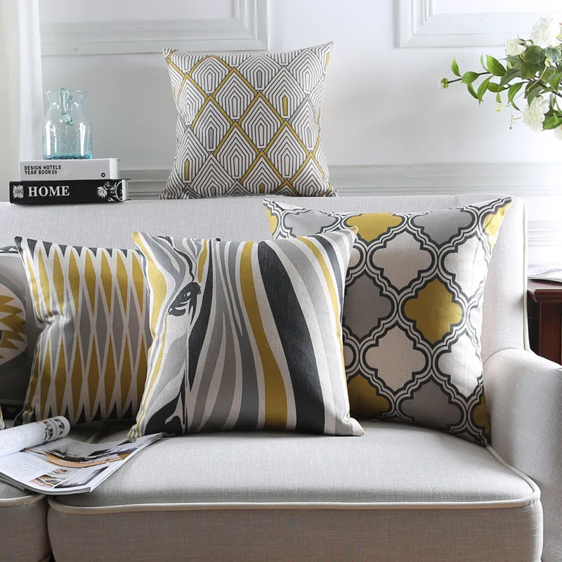 

Decorative throw pillow case cover animals zebra color geometry cotton linen cushion cover for sofa home decor capa de almofadas