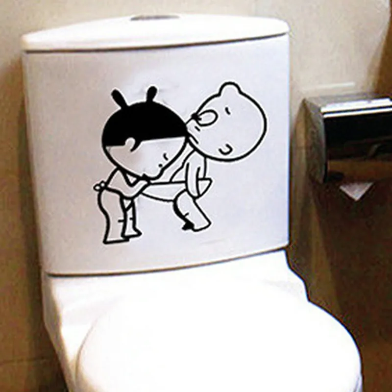 Funny Bathroom Decor Home Decoration Creative Toilet Stickers For WC