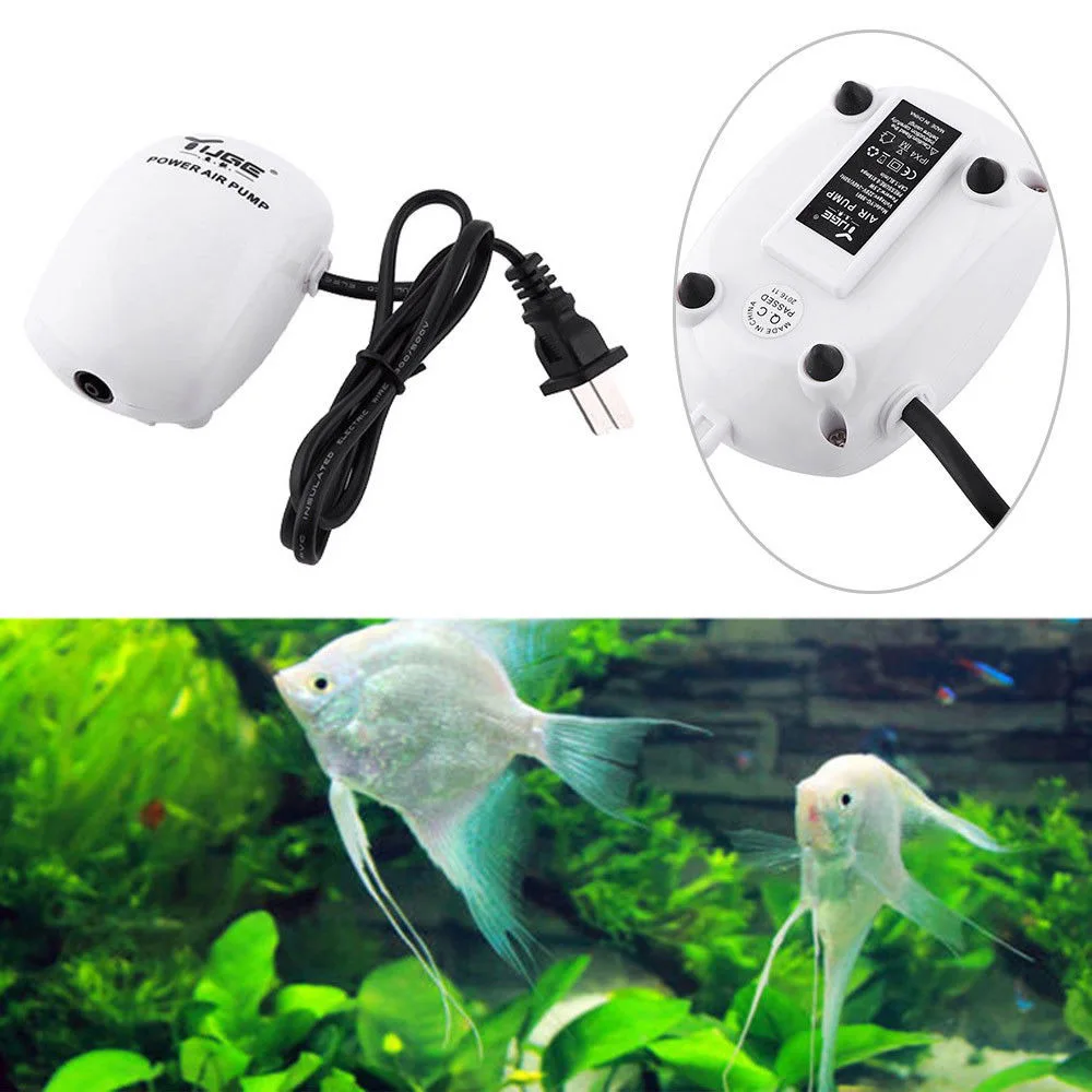 High Energy Efficient Aquarium Oxygen Fish Tank  Air Pump 220-240V Super Silent Single & Double Outlet EU Plug Fish Accessories  (1)